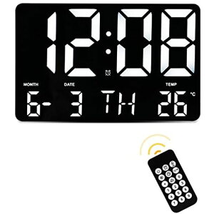 Danmukejiデジタル時計おしゃれ壁掛け時計置き時計LED大画面USB給電リモコンによる制御壁掛け置き兼用デジタル目覚まし時計大音量発光文字大きく見やすい明るさ調整可能省電力設定が簡単…