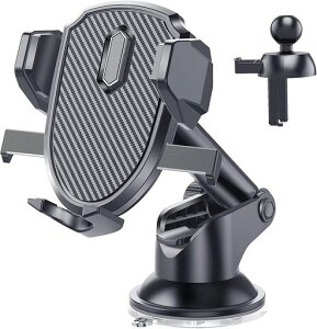 GPEESTRACスマホ車載ホルダー360度伸縮アームワンタッチ粘着ゲル吸盤&エアコン吹き出し口式兼用スマホスタンド車載ホルダー車携帯ホルダーiphone車載ホルダー取り付け簡単手帳型ケース対応
