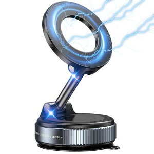 【新登場】スマホホルダー車マグネット【真空吸盤+超強磁力】車スマホスタンド安定性magsafe24xN55磁石車載カー用品スマホ車載ホルダー360°回転多角度自由調節片手操作1秒吸着車用品携帯…