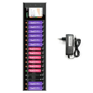 LIMETA 16�X���b�g�}���d�r�[�d�� LCD�t���A�P3�`�E�P4�` 16�{�����[�d�\�A�Ɨ��X���b�g�Ή��ANiMH/NiCd/NiZn/Li-ion/LiFe �[�d�r�Ή��AType-C���̓|�[�g���ځA�R���p�N�g�݌v