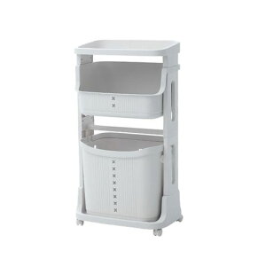 収納ラックキャスター付き浴室収納ラックキッチンワゴンランドリーバスケット3段大容量洗濯かご取り外し可能な物置棚簡単組立隙間収納収納ワゴン小物台所洗面所ホワイト