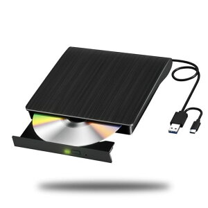 Yaeonku �O�t�� CD DVD�h���C�u DVD�v���[���[ ����USB3.0&Type-C���p�P�[�u�� CD/DVD�ǂݏo��&�������� �O�t��DVD/CD���w�h���C�u �É� �y�� Windows 11/10/8/7 Mac OS�Ή�