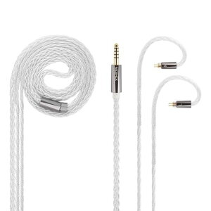 NICEHCKSnowLunaイヤホンリケーブルアップグレードケーブル0.78mm2Pin4.4mm7NOCC銀メッキとアルミ銅合金ミックス7N高純度交換用ケーブルリケーブル可能イヤホンに適用柔らかい軽量音質改善