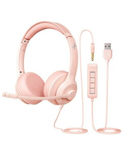 JIAMQISHIUSBヘッドセットノイズキャンセリングマイク付き3.5mm+USB接続ヘッドホン270度回転単一指向性マイクミュート付き軽量ヘッドフォンテレワークリモートワーク在宅勤務ビジネスオンラ…