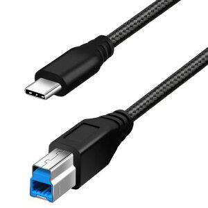 Fasgear USB 3.0 Type-C to B �v�����^�[�P�[�u�� 1m (MacBook/Type-C����)�Ή� �O�t��HDD/�X�L���i�[�ڑ��p �i�C�����ґg (�u���b�N)