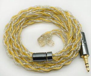 【BIGMANGO-Undine】QDC3.5mm金メッキ+銀メッキ+銀箔ケーブル3.5mmリケーブル4芯イヤホンアップグレードケーブル中華QDC交換ケーブル(QDC3.5mm)