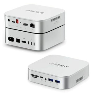 ORICO 10in1 Mac Mini M4/M4 Pro ��p �h�b�L���O�X�e�[�V���� �f���A��M.2 RAID�@�\���� NVMe/SATA���Ή� �O�t��SSD�P�[�X 4K@60Hz HDMI 10Gbps�����]�� RJ45�L��LAN PD60W���d