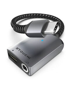 USB Type C to 3.5mm �C���z���ϊ��A�_�v�^�[ Stouchi 2in1 DAC���� 24bit/96kHz Hi-Fi���� 30W�����[�dPD/QC�Ή� ���L�������� ���ϋv�ґg�i�C�����P�[�u�� �A���~�� �^�C�vC�C���z���ϊ��P�[�u��