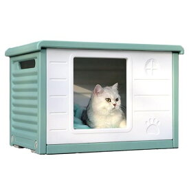 ペットハウス通気性犬舎、ペットハウス 猫、屋外、犬防風 防雨 換気 、さびない 、組立簡単、 洗えるド 、四季通用、 家庭/テラス/裏庭/室内/屋外用 (グリーン)