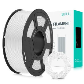 PLA PLUS 3D フィラメント 1.75MM、 SUNLU 3Dプリンター & 3Dペン用 PLA+ フィラメント、 高尺寸精度、高密度、許容誤差精度 +/- 0.02MM、1KG 白