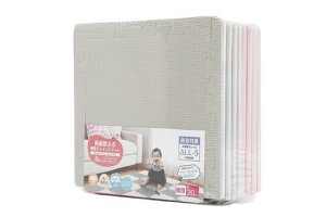 ユノックスジョイントマット30x30cm極厚2cm8枚セットふち24本付き(ピンク/グレー/ホワイト)両面使えるノン・ホルムアルデヒドキズ防止防音振動吸収床暖房対応カットOK子供部屋ペットに両…