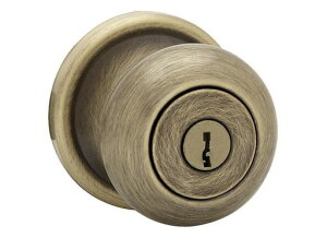 KwiksetJunoEntryKnobfeaturingSmartKeyinAntiqueBrassbyKwikset