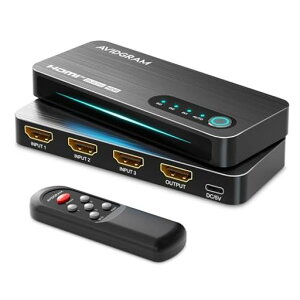 HDMI 2.1 �X�C�b�` 4K 120Hz, AVIDGRAM HDMI�ؑ֊� 3�C��1 IR�����R���t�� 3�|�[�g 8K 60Hz �����Z���N�^�[�n�u�Ή� 8K@60Hz 48Gbps Xbox Series X PS4 Pro PS5 UHD
