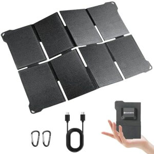 �y���d�v���zELECAENTA 25W �\�[���[�p�l�� �ϊ�����25.4% ������HPBC�Z�� �|�P�b�g�T�C�Y Type-C&USB-A�o�͑Ή� ���^ IP68�h�� �܂��ݎ� �\�[���[�[�d�� ���z���p�l�� �h�ЃO�b�Y ��d�΍� �A�E�g�c