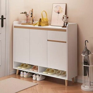 VEEZHA下駄箱大容量靴箱下駄箱スリムくつばこシューズボックスおしゃれニトリ玄関木製(ホワイト)