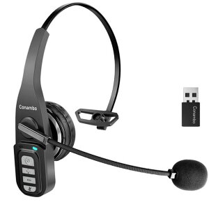 ConamboJBT900Bluetoothヘッドセット片耳マイク付き左右耳兼用ノイズキャンセリングマイクワイヤレスヘッドセットミュート機能携帯電話に適用USBアダプター付きAndroidiPhoneiPadPC対応