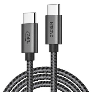 XAOSUN USB C �P�[�u�� 240W 5M ���}���[�d 140W�[�d�Ή� USB Type C 2.0 �P�[�u�� 480Mbps iphone 15 plus pro max�AMacBook Pro�AiPad mini�AMatebook�AiPad