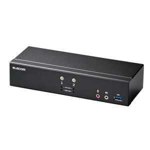 エレコムパソコン切替器KVMスイッチDisplayPort(TM)2ポートPC2台切替4K60Hzエミュレーション機能搭載KVM-NDUS2