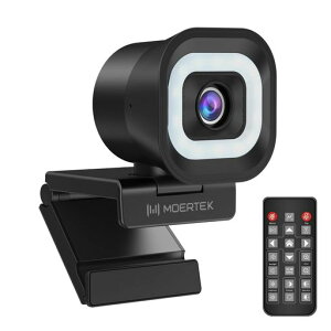 ライト付き4Kウェブカメラ、12MP、4K