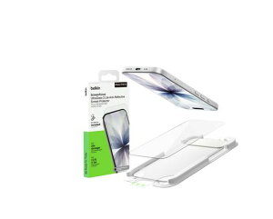 Belkin iPhone17ProMax�Ή� UltraGlass 2 Lite ���˖h�~ �ی�t�B���� �K���X�t�B���� 0.29mm �w��E��U�h�~ �R�ۉ��H ���ǎ��t���K�C�h�t�� OVA279qc