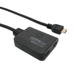 �~���V HDMI�ؑ֊� �Z���N�^�[ 4K60Hz�Ή� 1����2�o�� 2����1�o�� �o���� �蓮�؂�ւ� HDMI�v���~�A���P�[�u��1�{���� 0.6m HDCP2.2 ZHDS-4K2P �u���b�N