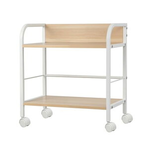 LeYoiラックキャスター付きスチールラック移動便利棚本棚カラーボックス収納ラックファイルワゴンキッチンゲーム収納(ライトベージュ2段)