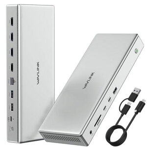 WAVLINK�v���h�b�L���O�X�e�[�V����4���j�^�[|�N�A�b�h4K�f�B�X�v���CMac&Windows�p|Displaylink�h�b�N4XHDMI�APD100W�A2.5G�C�[�T�l�b�g�A10GUSB-A/USB-C�ASD/TF