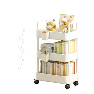 収納ワゴンパンチングラックキャスター付きアイボリーストッパー取っ手付き掛け箱付きシール付きフック付き収納マスターキッチンレンジ台炊飯器クローゼット押入れ収納デスク下ラン…