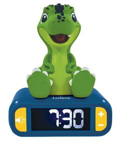 LEXIBOOKRL800DINODinosaurNightlightAlarmClockforBoysandGirlsSnoozeColourBlue/Green