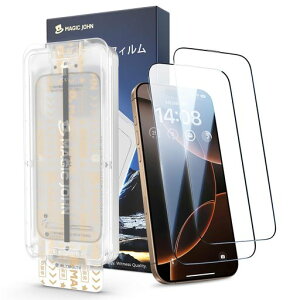 �y����zMAGICJOHN�Ή�iPhone16Pro�K���X�t�B����2���Z�b�g�}�W�b�N�K�C�h�g�t���ȒP�ɓ\��t�������ߗ��Y���Ȃ��C�A���X9H�d�x�ϏՌ���U�h�~�G��S�n�ǂ�