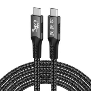 FDBRO USB4 �P�[�u�� Thunderbolt 4�Ή� PD 3.1 �yEPR 240W�[�d / 40Gbps�f�[�^�]�� / 8K@60Hz�f���o�́z �T���_�[�{���g 3/4�Ή� �o���� USB C �P�[�u�� MacBook�AiPad