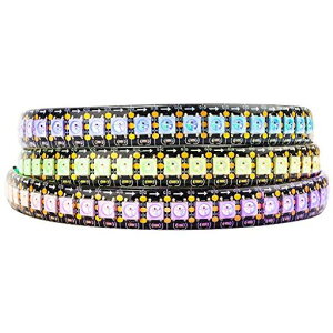 BTF-LIGHTING WS2812B LED�e�[�v���C�g 5050 SMD RGBIC �ʂɃA�h���X�w��\ �ؒf�\ �v���O�����\ DC5V �h���[���t���J���[ �����F �l�I�s�N�Z�� 1m 144LEDs/m ��PCB IP65