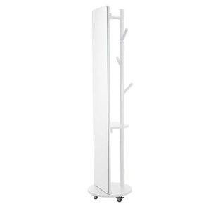 OSJ鏡姿見玄関全身おしゃれハンガーラック収納スタンド回転DIY自撮り鏡鏡ミラー鏡壁掛け鏡全身鏡飛散防止加工全身ミラードレッサースリムミラーインテリア韓国インスタ映えホワイト