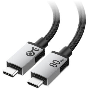 Cable Matters 80Gbps ���ȕґg USB4 �P�[�u�� 0.3m|�ő�8K@120Hz / 4K@480Hz �r�f�I�o�́A240W�[�d�A80Gbps�f�[�^�]��|Thunderbolt 5 / Thunderbolt 4 / USB-C