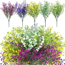 造花 アウトドア フェイクフラワー 花束 プラスチック 造花 UV耐性 5バンドルセット 偽花 庭 植物 低木 造花 屋外 屋内 庭 バルコニー 植木鉢 花壇 入り口 お墓 四季の装飾 キッチン ホーム …
