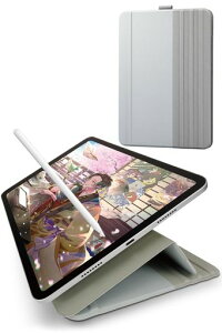 エレコムiPadPro11inch第4/3/2世代iPadPro11inchフラップケースソフトレザードローイングアングル7段階スリープ対応グレーTB-A23PMWVDGY