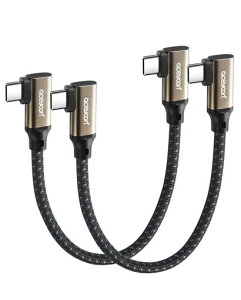 aceyoon USB Type-C �P�[�u�� L�� �Z�� 15cm 2�{�Z�b�g �ő�60W �}���[�d USB3.1 10Gbps �f�[�^�]�� �I�X-�I�X 90�x ���p �i�C�����҂� Type-C �P�[�u�� for iPhone 16 / 15 �V���[�Y