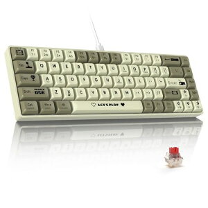MAMBASNAKExAJAZZAK680有線ゲーミングキーボード赤軸軽量メカニカルキーボードホットスワップ対応小型68キーRGB照明ボール型キーキャップEVAサンドイッチWIN/MAC/ANDROID対応―グレー