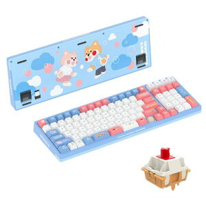 GATERONiG98共同ブランドメカニカルゲーミングキーボード、ホットスワップ対応3モード有線/Bluetooth/2.4Gワイヤレスキーボード、WindowsおよびMac用RGBライト、PBTキーキャップ付き(スウィート・…