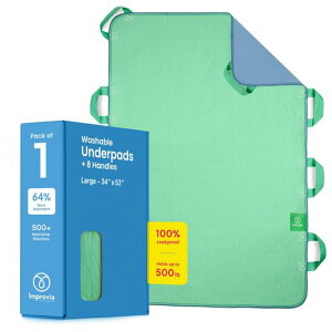 ImproviaPositioningBedPadwithHandles?Quick-Drying8-HandleIncontinenceBedPads?WashableWaterproofReusablePads