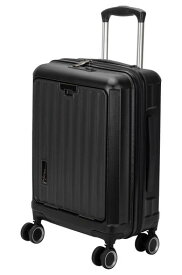 [トラベリスト]ジッパーキャリー ワンタッチフロントオープン 機内持ち込みサイズ 33リットル ブラック