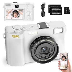 �f�W�^���J�����y1700mAh�o�b�e���[2��+64GBTF�J�[�h�z�f�W�^���J����5K����B�e6400����fWIFI�Ή����B��18�{�f�W�^���Y�[���I�[�g�t�H�[�J�X�@�\�f���A���J�����X�}�z�ɑ����f�W�J���X�}�c