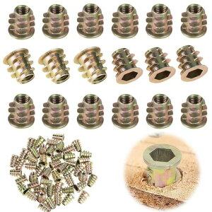 インサートナット埋め込みナット六角ソケット50個セットM4x10mm亜鉛合金製高硬度六角穴付きボルトねじ込みタイプジョイントパーツ固定具家具接合補修工具接合金具