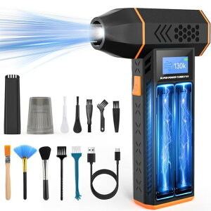 Beedoveエアダスター吹き吸い両用超小型で爆風エアダスター電動ブロワー洗車LCDディスプレイLEDライト付き6000mAh4段階風量ブラシレスモーター過熱保護エアダスターpc