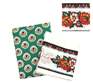 ソレイアード(SOULEIADO)生地テープセット『ソレイアードカットクロスxギャロンテープセットラフルールダルルクロムグリーンSLFGK-301C24A』