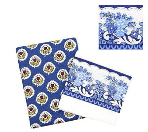 ソレイアード(SOULEIADO)生地テープセット『ソレイアードカットクロスxギャロンテープセットラフルールダルルコバルトブルーSLFGK-301B21D』