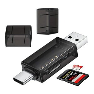 SD�J�[�h���[�_�[ 2in1 Type-C&USB2.0 �J�[�h���[�_�[ 2TB��e�ʑΉ�/2�������ǂݎ�� ���^ �y�� �v���O�A���h�v���C �����f�[�^�]�� OTG�@�\���� iPhone 17/16/15 Pro�n�� Android �X�}�z iPad
