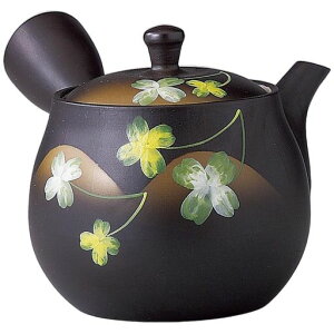 エールネット(Ale-net)急須380ml黒泥クローバー急須ステンレス製さわやか茶こし付陶器常滑焼日本製