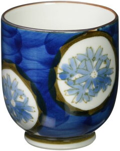 湯のみおしゃれ:有田焼染付濃小花軽々湯呑(大)JapaneseCupPorcelain/Size(cm)Φ7.6x8.3/No:777106