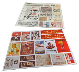 リアリティインスケール1/35第二次世界大戦アメリカ戦時標語ポスターシート&木製英語軍用看板セットホビー用素材RIS35302